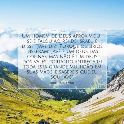 Picture 07 - 1 Reis 20:28 BSL - Um homem de Deus aproximou-se e falou ao rei de - Bible Verse Picture