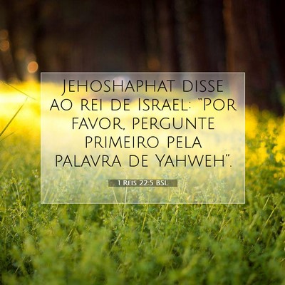 Picture 07 - 1 Reis 22:5 BSL - Jehoshaphat disse ao rei de Israel: “Por favor, - Bible Verse Picture