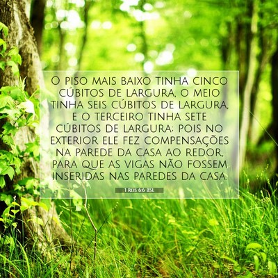 Picture 07 - 1 Reis 6:6 BSL - O piso mais baixo tinha cinco cúbitos de - Bible Verse Picture