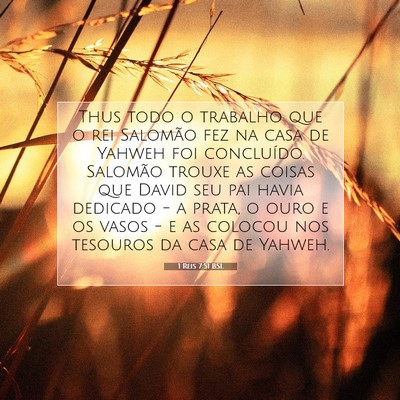 Picture 07 - 1 Reis 7:51 BSL - Thus todo o trabalho que o rei Salomão fez na - Bible Verse Picture