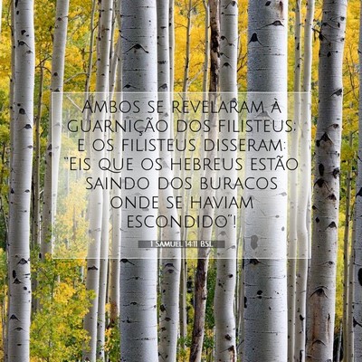 Picture 07 - 1 Samuel 14:11 BSL - Ambos se revelaram à guarnição dos filisteus; - Bible Verse Picture