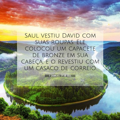 Picture 07 - 1 Samuel 17:38 BSL - Saul vestiu David com suas roupas. Ele colocou um - Bible Verse Picture