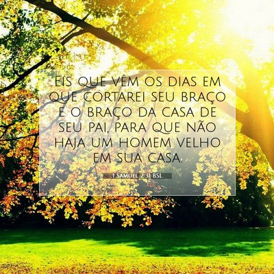 Picture 07 - 1 Samuel 2:31 BSL - Eis que vêm os dias em que cortarei seu braço e - Bible Verse Picture