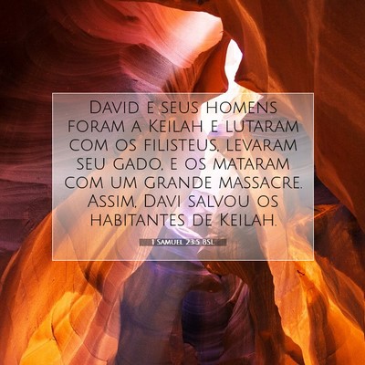 Picture 07 - 1 Samuel 23:5 BSL - David e seus homens foram a Keilah e lutaram com - Bible Verse Picture
