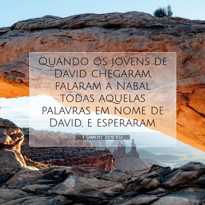 Picture 07 - 1 Samuel 25:9 BSL - Quando os jovens de David chegaram, falaram a - Bible Verse Picture