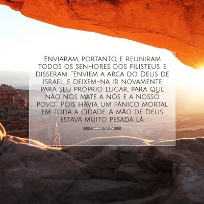 Picture 07 - 1 Samuel 5:11 BSL - Enviaram, portanto, e reuniram todos os senhores - Bible Verse Picture