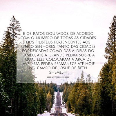 Picture 07 - 1 Samuel 6:18 BSL - e os ratos dourados, de acordo com o número de - Bible Verse Picture