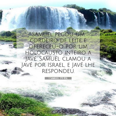 Picture 07 - 1 Samuel 7:9 BSL - Samuel pegou um cordeiro de leite e ofereceu-o - Bible Verse Picture