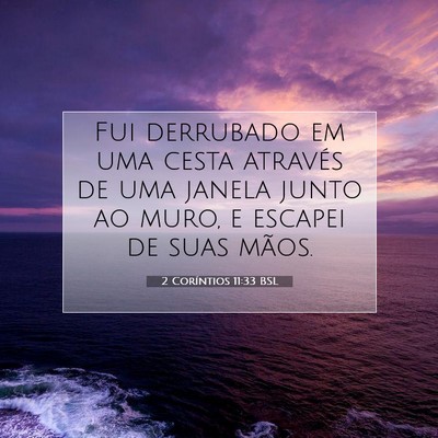 Picture 07 - 2 Coríntios 11:33 BSL - Fui derrubado em uma cesta através de uma janela - Bible Verse Picture