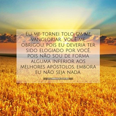 Picture 07 - 2 Coríntios 12:11 BSL - Eu me tornei tolo em me vangloriar. Você me - Bible Verse Picture