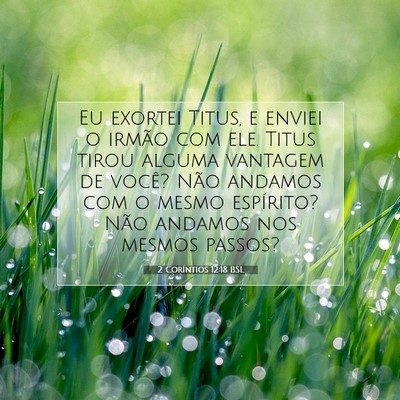 Picture 07 - 2 Coríntios 12:18 BSL - Eu exortei Titus, e enviei o irmão com ele. - Bible Verse Picture