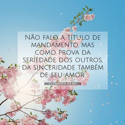 Picture 07 - 2 Coríntios 8:8 BSL - Não falo a título de mandamento, mas como prova - Bible Verse Picture