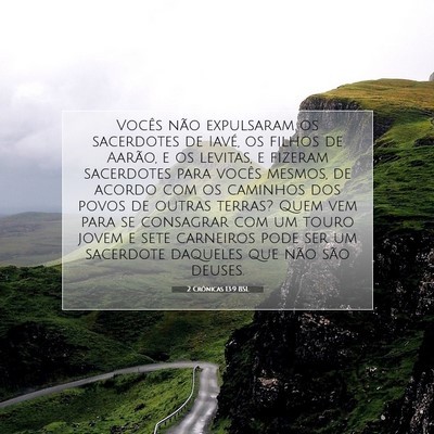 Picture 07 - 2 Crônicas 13:9 BSL - Vocês não expulsaram os sacerdotes de Iavé, os - Bible Verse Picture
