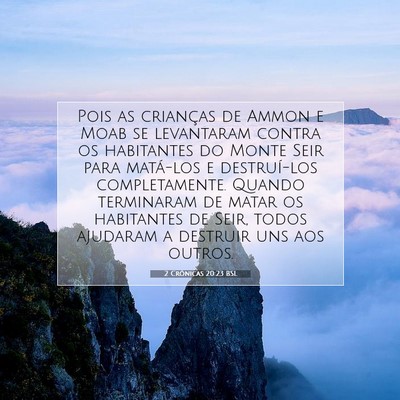 Picture 07 - 2 Crônicas 20:23 BSL - Pois as crianças de Ammon e Moab se levantaram - Bible Verse Picture