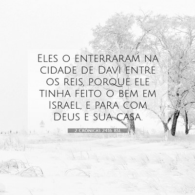 Picture 07 - 2 Crônicas 24:16 BSL - Eles o enterraram na cidade de Davi entre os - Bible Verse Picture