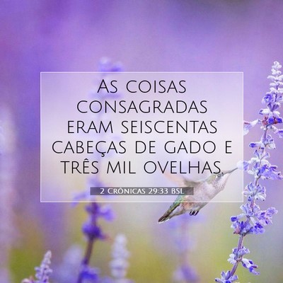 Picture 07 - 2 Crônicas 29:33 BSL - As coisas consagradas eram seiscentas cabeças de - Bible Verse Picture