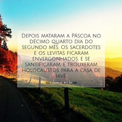 Picture 07 - 2 Crônicas 30:15 BSL - Depois mataram a Páscoa no décimo quarto dia do - Bible Verse Picture
