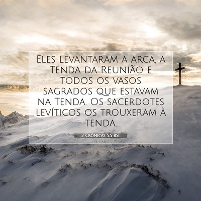 Picture 07 - 2 Crônicas 5:5 BSL - Eles levantaram a arca, a Tenda da Reunião e - Bible Verse Picture
