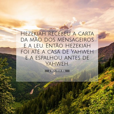Picture 07 - 2 Reis 19:14 BSL - Hezekiah recebeu a carta da mão dos mensageiros - Bible Verse Picture