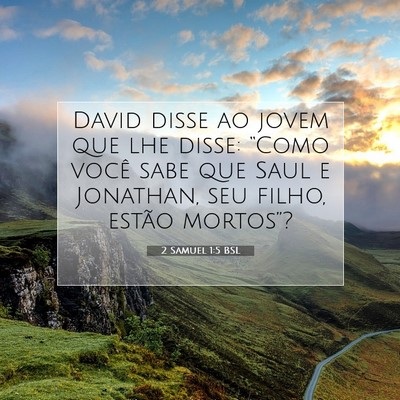 Picture 07 - 2 Samuel 1:5 BSL - David disse ao jovem que lhe disse: “Como você - Bible Verse Picture