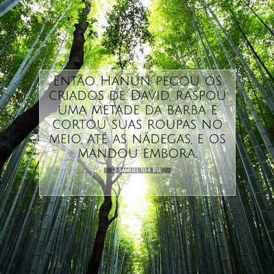 Picture 07 - 2 Samuel 10:4 BSL - Então Hanun pegou os criados de David, raspou - Bible Verse Picture