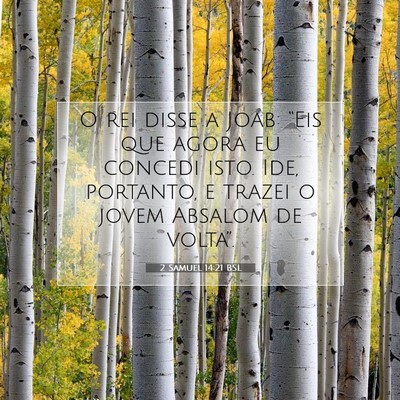 Picture 07 - 2 Samuel 14:21 BSL - O rei disse a Joab: “Eis que agora eu concedi - Bible Verse Picture