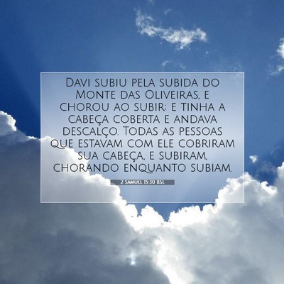 Picture 07 - 2 Samuel 15:30 BSL - Davi subiu pela subida do Monte das Oliveiras, e - Bible Verse Picture