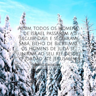 Picture 07 - 2 Samuel 20:2 BSL - Assim, todos os homens de Israel passaram a - Bible Verse Picture