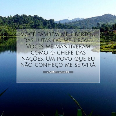 Picture 07 - 2 Samuel 22:44 BSL - Você também me libertou das lutas do meu povo. - Bible Verse Picture