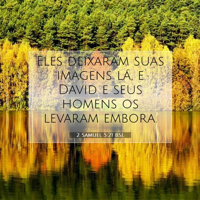 Picture 07 - 2 Samuel 5:21 BSL - Eles deixaram suas imagens lá, e David e seus - Bible Verse Picture