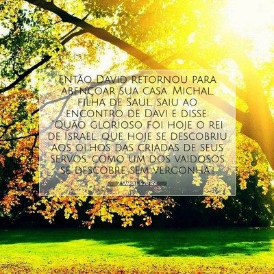 Picture 07 - 2 Samuel 6:20 BSL - Então David retornou para abençoar sua casa. - Bible Verse Picture