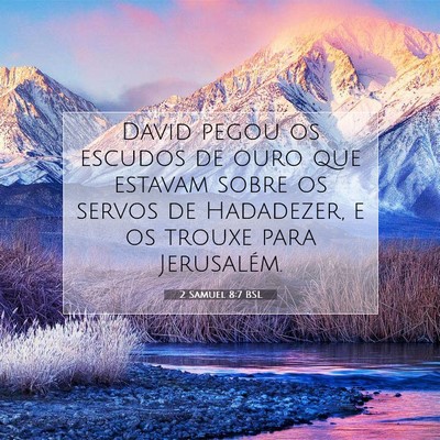 Picture 07 - 2 Samuel 8:7 BSL - David pegou os escudos de ouro que estavam sobre - Bible Verse Picture