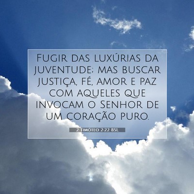 Picture 07 - 2 Timóteo 2:22 BSL - Fugir das luxúrias da juventude; mas buscar - Bible Verse Picture