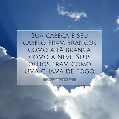 Picture 07 - Apocalipse 1:14 BSL - Sua cabeça e seu cabelo eram brancos como a lã - Bible Verse Picture