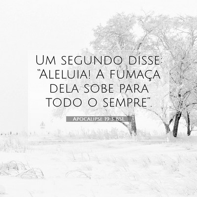 Picture 07 - Apocalipse 19:3 BSL - Um segundo disse: “Aleluia! A fumaça dela sobe - Bible Verse Picture