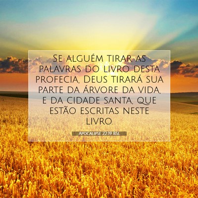 Picture 07 - Apocalipse 22:19 BSL - Se alguém tirar as palavras do livro desta - Bible Verse Picture