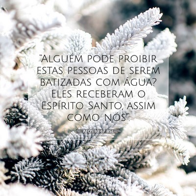 Picture 07 - Atos 10:47 BSL - “Alguém pode proibir estas pessoas de serem - Bible Verse Picture