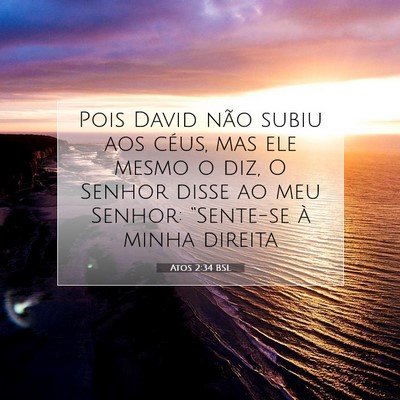 Picture 07 - Atos 2:34 BSL - Pois David não subiu aos céus, mas ele mesmo o - Bible Verse Picture