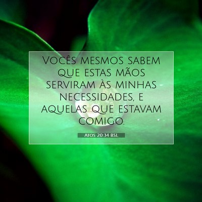 Picture 07 - Atos 20:34 BSL - Vocês mesmos sabem que estas mãos serviram às - Bible Verse Picture