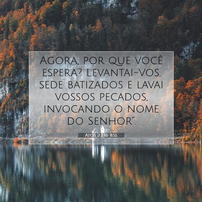 Picture 07 - Atos 22:16 BSL - Agora, por que você espera? Levantai-vos, sede - Bible Verse Picture