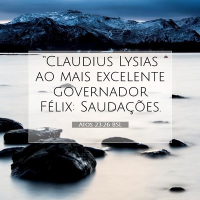 Picture 07 - Atos 23:26 BSL - “Claudius Lysias ao mais excelente governador - Bible Verse Picture