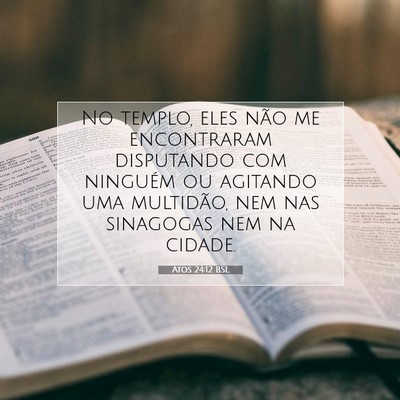 Picture 07 - Atos 24:12 BSL - No templo, eles não me encontraram disputando - Bible Verse Picture