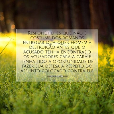 Picture 07 - Atos 25:16 BSL - Respondi-lhes que não é costume dos romanos - Bible Verse Picture