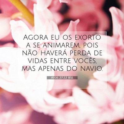 Picture 07 - Atos 27:22 BSL - Agora eu os exorto a se animarem, pois não - Bible Verse Picture