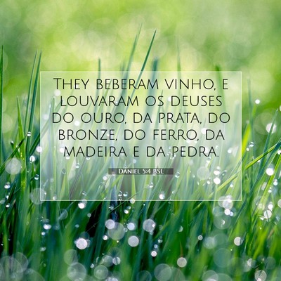 Picture 07 - Daniel 5:4 BSL - They beberam vinho, e louvaram os deuses do ouro, - Bible Verse Picture