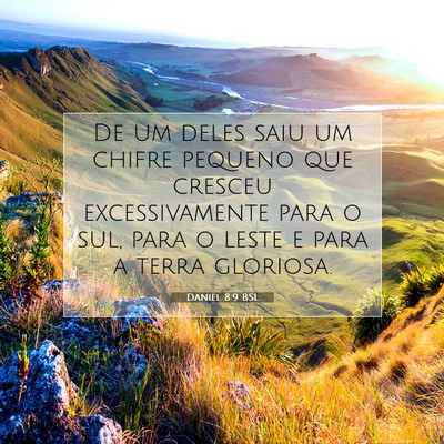 Picture 07 - Daniel 8:9 BSL - De um deles saiu um chifre pequeno que cresceu - Bible Verse Picture