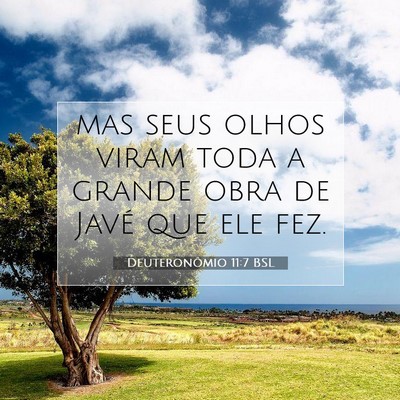 Picture 07 - Deuteronômio 11:7 BSL - mas seus olhos viram toda a grande obra de Javé - Bible Verse Picture
