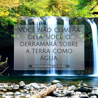 Picture 07 - Deuteronômio 12:24 BSL - Você não comerá dela. Você o derramará sobre - Bible Verse Picture