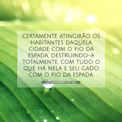 Picture 07 - Deuteronômio 13:15 BSL - certamente atingirão os habitantes daquela - Bible Verse Picture