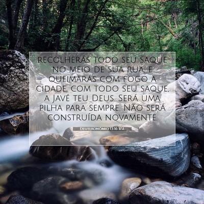 Picture 07 - Deuteronômio 13:16 BSL - recolherás todo seu saque no meio de sua rua, e - Bible Verse Picture